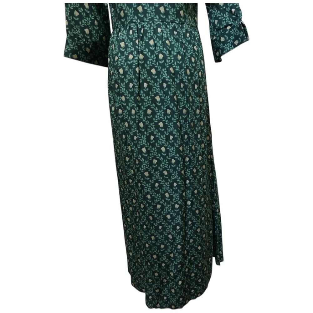 Beau & Ro Green Floral Button Front Midi Dress Size XS - Picture 11 of 12